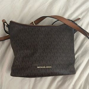 michael kors over the shoulder bag. brown mk